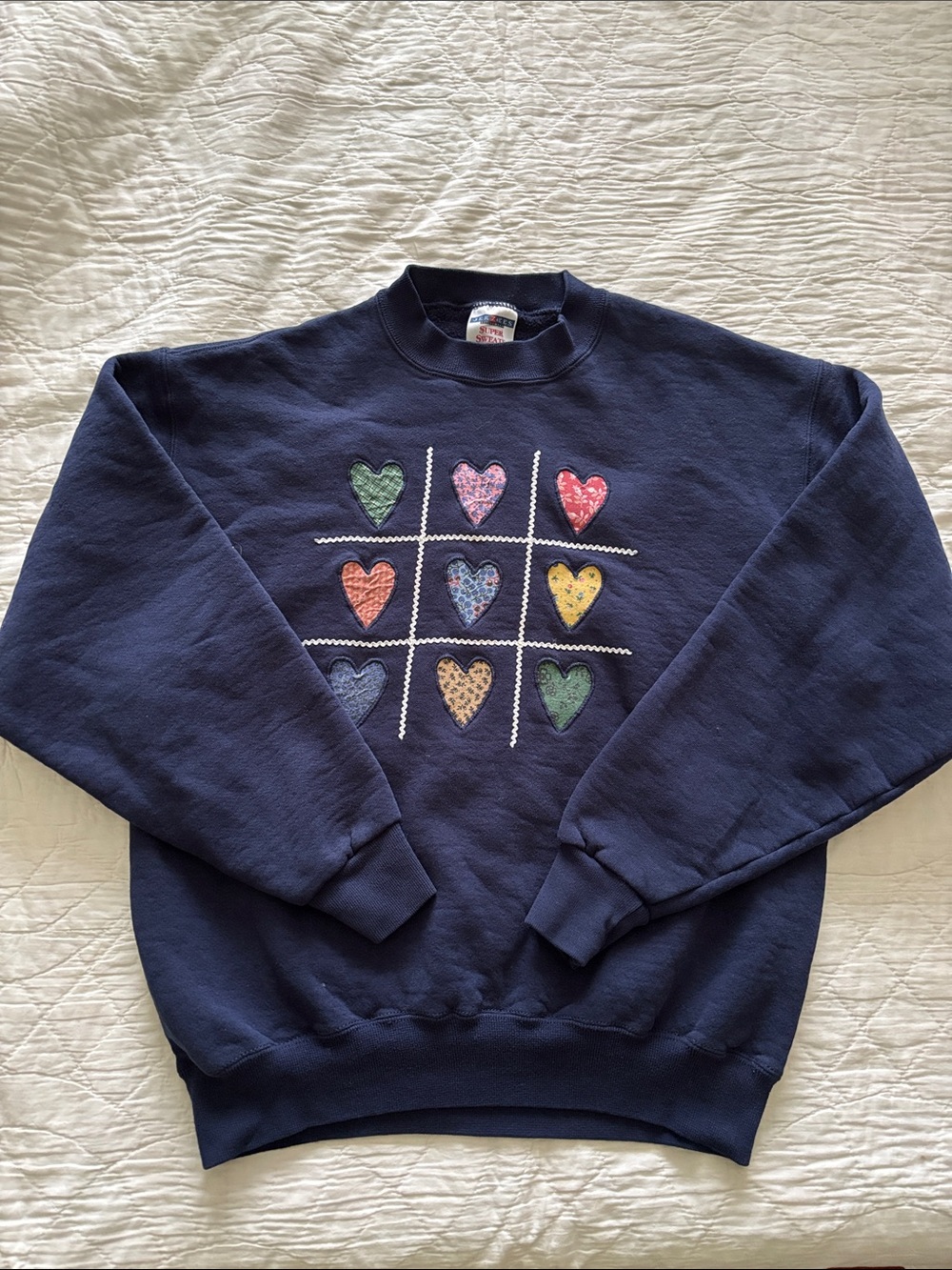 Vintage Tic-Tac-Toe Hearts Crewneck
